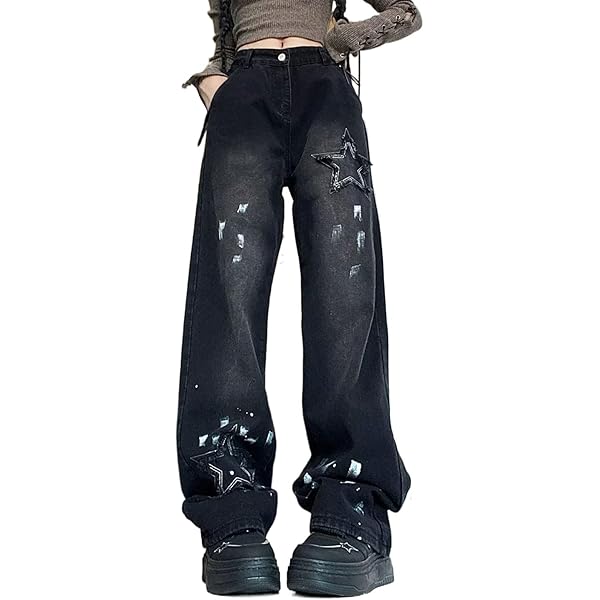 Amazon.com: Women Side Zipper Goth Jeans Pants Vintage